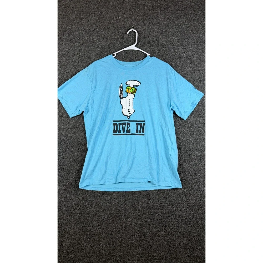 Levi's x Peanuts Snoopy Dive In Graphic T-Shirt Light Blue Small 56152-0007